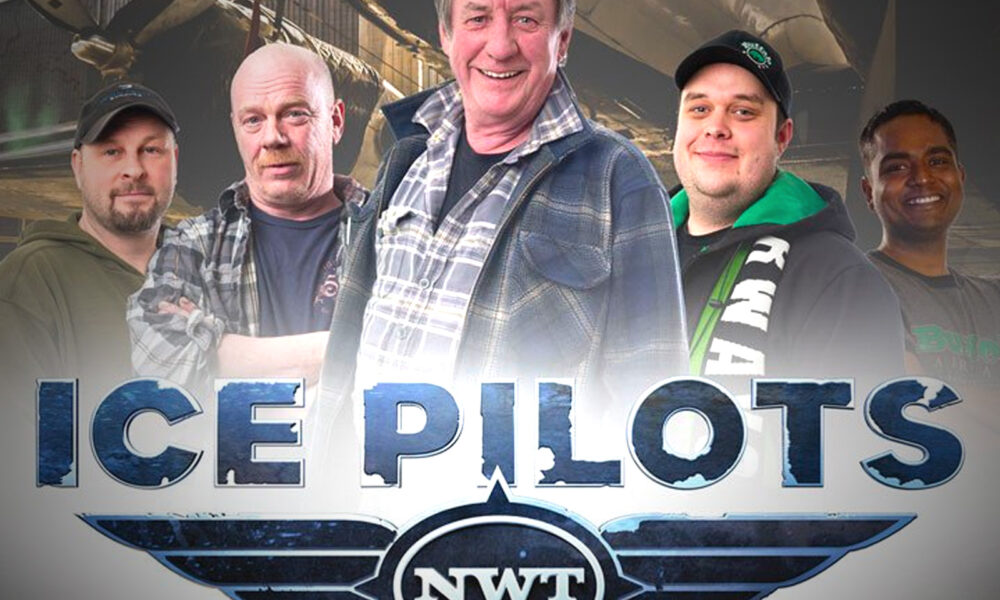 Portada de la serie ice Pilots. Se ve a cinco hombres que trabajan para la empresa.